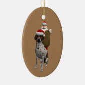 Weihnachten des Vaters mit grauem Setter Keramik Ornament (Rechts)