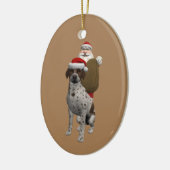Weihnachten des Vaters mit grauem Setter Keramik Ornament (Links)