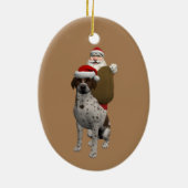 Weihnachten des Vaters mit grauem Setter Keramik Ornament (Hinten)