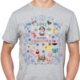 Weihnachten des Vintagen Individuellen Namens Game T-Shirt