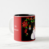 Weihnachten/Dezember Roter Polterabend Tasse (Vorderseite Links)
