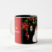 Weihnachten/Dezember Roter Polterabend Tasse (Vorderseite Links)