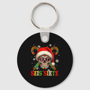 Weihnachten Dia De Los Muertos Zucker-Schädel Seis Schlüsselanhänger