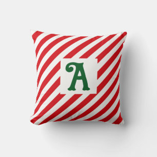 Weihnachten Diagonal Rot und Weiße Streifen Erstma Kissen