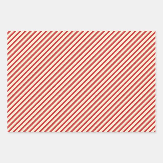 Weihnachten Diagonal Streifen Olivenweg Rot Geschenkpapier Set (Vorderseite 3)