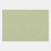 Weihnachten Diagonal Streifen Olivenweg Rot Geschenkpapier Set (Vorderseite 2)