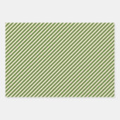 Weihnachten Diagonal Streifen Olivenweg Rot Geschenkpapier Set (Vorderseite)