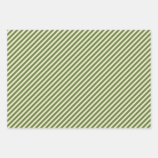 Weihnachten Diagonal Streifen Olivenweg Rot Geschenkpapier Set (Vorderseite)