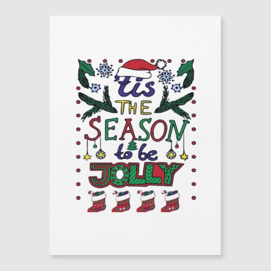 Weihnachten Die Jahreszeit Magnetkarte (Vorderseite)