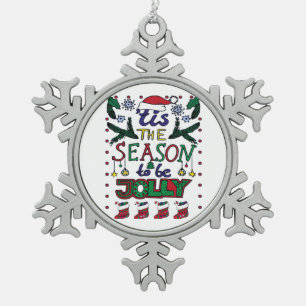 Weihnachten Die Jahreszeit Schneeflocken Zinn-Ornament