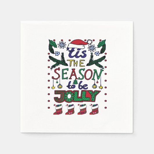 Weihnachten Die Jahreszeit Serviette (Vorderseite)