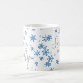 Weihnachten Die Jahreszeit Snowflake Blue Silver Kaffeetasse (Mittel)