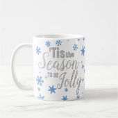 Weihnachten Die Jahreszeit Snowflake Blue Silver Kaffeetasse (Links)