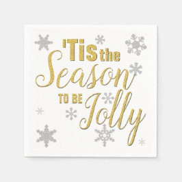 Weihnachten Die Jahreszeit Snowflake Gold Silber Serviette