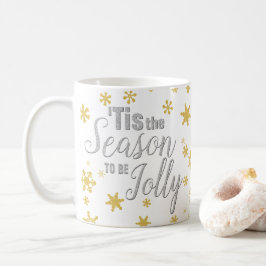 Weihnachten Die Jahreszeit Snowflake Silver Gold Kaffeetasse