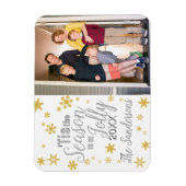 Weihnachten Die Jahreszeit Snowflake Silver Gold Magnet (Vertikal)