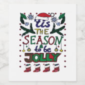 Weihnachten Die Jahreszeit Weinetikett (Einzelnes Label)