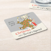 Weihnachten Die Katze's Schlafanzug CC1273 Funny Rechteckiger Pappuntersetzer (angewinkelt)