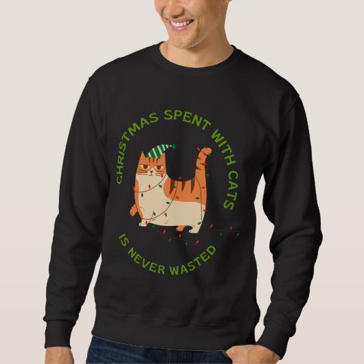Weihnachten, die mit Katzen verbracht werden, ist Sweatshirt (Vorderseite)