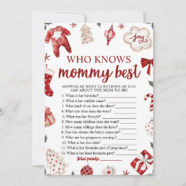 Weihnachten, die Mommy Best Baby Shower Game kenne Einladung