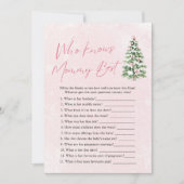 Weihnachten, die Mommy Best Baby Shower Game kenne Einladung (Vorderseite)