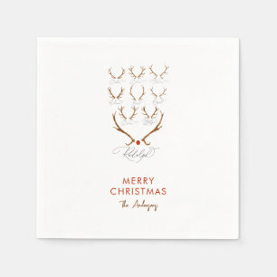 Weihnachten: Die Namen der Familie der Rentiere de Serviette