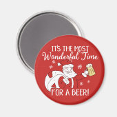 Weihnachten Die schönste Zeit für einen Bier Weihn Magnet (Vorderseite/Rückseite)