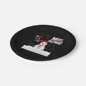 Weihnachten Die Teller des Snowman Paper (Schrägansicht)