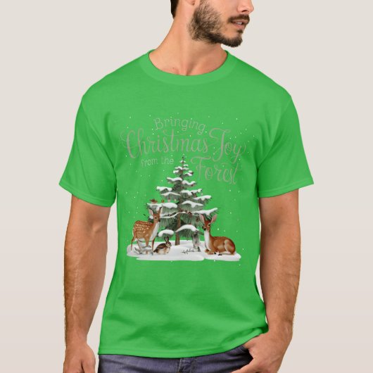 Weihnachten, die Weihnachten in den Wald bringen T-Shirt (Vorderseite)