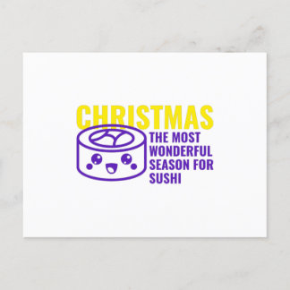 Weihnachten die wunderbarste Jahreszeit für Sushi Postkarte