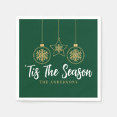 Weihnachten 'Dies ist die Jahreszeit Grün Gold, We Serviette (Vorderseite)