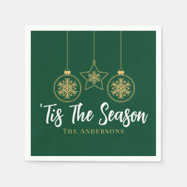 Weihnachten 'Dies ist die Jahreszeit Grün Gold, We Serviette
