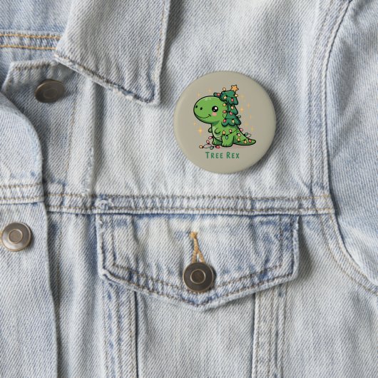 Weihnachten Dinosaur Party Funny Trex Button (Beispiel)