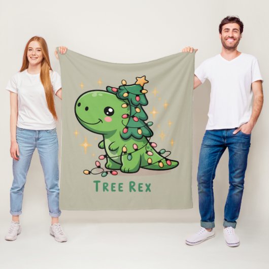 Weihnachten Dinosaur Party Funny Trex Fleecedecke (Beispiel)