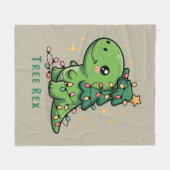 Weihnachten Dinosaur Party Funny Trex Fleecedecke (Vorderseite (Horizontal))