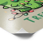 Weihnachten Dinosaur Party Funny Trex Fotodruck (Ecke)