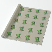 Weihnachten Dinosaur Party Funny Trex Geschenkpapier (Ungerollt)