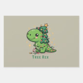 Weihnachten Dinosaur Party Funny Trex Geschenkpapier Set (Vorderseite)