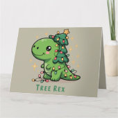 Weihnachten Dinosaur Party Funny Trex Karte (Vorderseite)