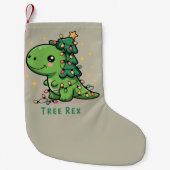 Weihnachten Dinosaur Party Funny Trex Kleiner Weihnachtsstrumpf (Vorderseite)
