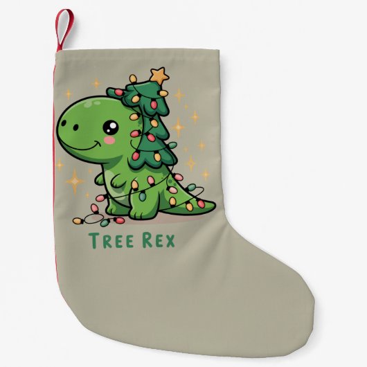 Weihnachten Dinosaur Party Funny Trex Kleiner Weihnachtsstrumpf (Vorderseite)