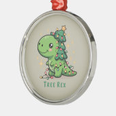 Weihnachten Dinosaur Party Funny Trex Ornament Aus Metall (Links)