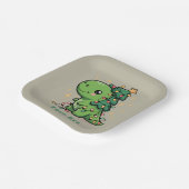 Weihnachten Dinosaur Party Funny Trex Pappteller (Gewinkelt)