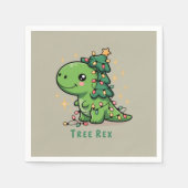 Weihnachten Dinosaur Party Funny Trex Serviette (Vorderseite)