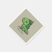 Weihnachten Dinosaur Party Funny Trex Serviette (Ecke)