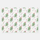 Weihnachten Dinosaur T-Rex Urlaub Geschenkpapier Set (Vorderseite)