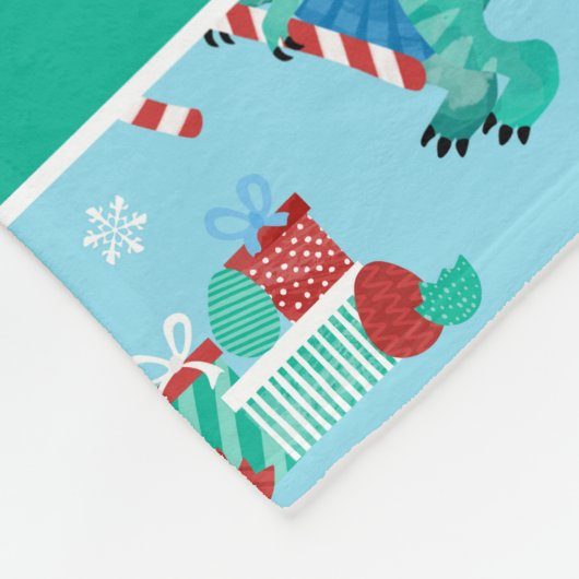 Weihnachten Dinosaurier Kinder Spaß Urlaub Persona Fleecedecke (Ecke)