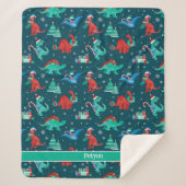 Weihnachten Dinosaurier Kinder Spaß Urlaub Persona Sherpadecke (Vorderseite)