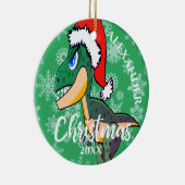 Weihnachten Dinosaurier Niedlich glauben Grüne Kin Keramik Ornament (Rechts)