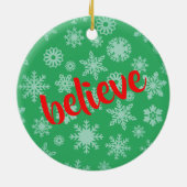 Weihnachten Dinosaurier Niedlich glauben Grüne Kin Keramik Ornament (Hinten)